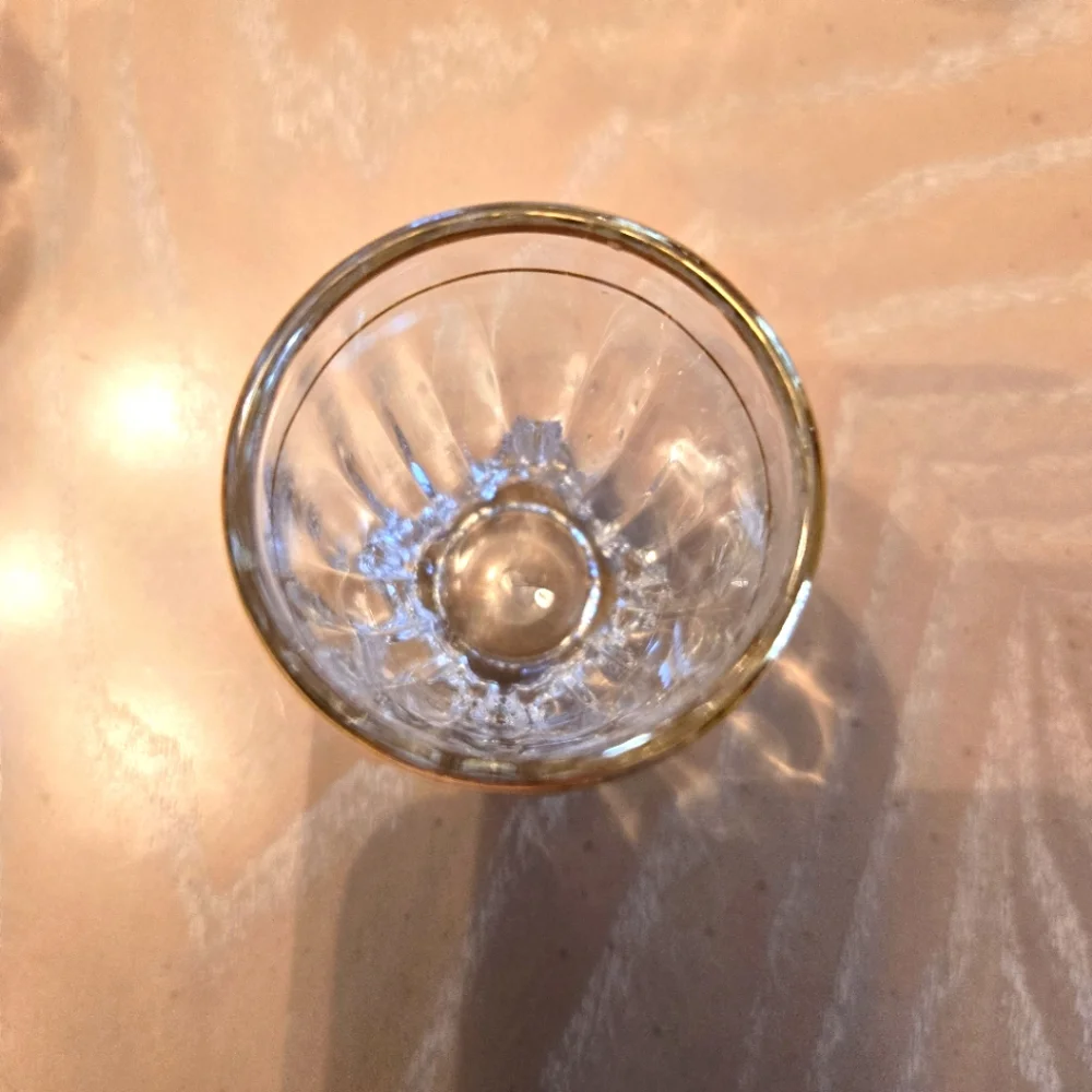 Vintage Gold Band 5-Piece Stemware Wine Glasses & 4-Piece Shot Glasses